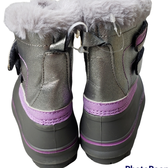 London Fog LFK Totty 13 Months Lavender Sparkle NWOT * Minor Flaw Snow Booties - Picture 9 of 14